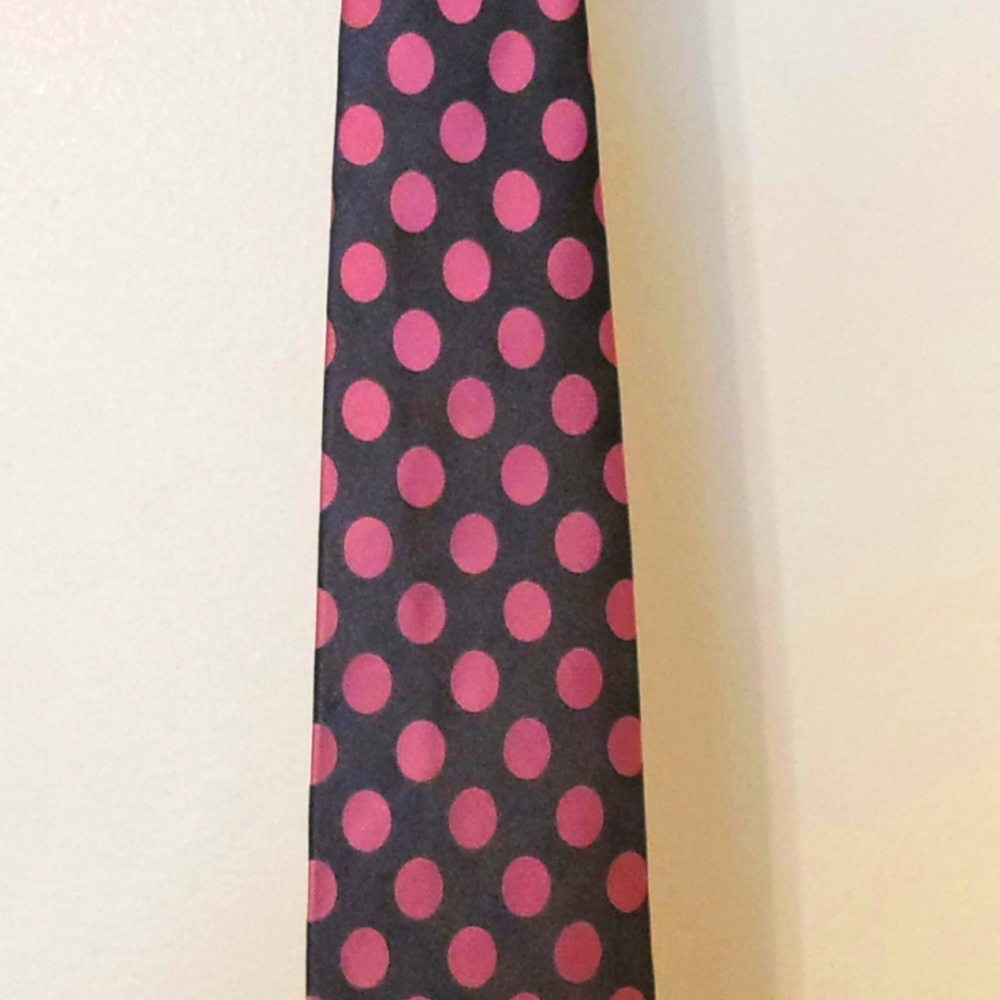 Neck ties men grey with burgundy polka dots and also white with black polka dots